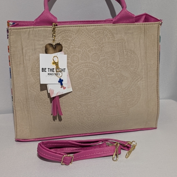 Pink Embroidered Tote Bag - Picture 8 of 11